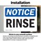 Signmission Rinse, 14 in W x Rectangle, Vinyl Decal OS-2PACK-NS-D-1014-L-18109 - alternate 2